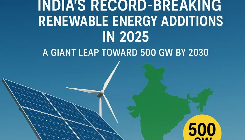 India’s Record-Breaking Renewable Energy Additions in 2025: A Giant Leap Toward 500 GW by 2030