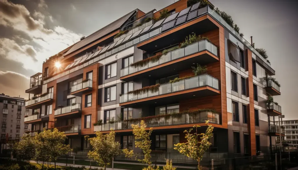 Rooftop solar installation on apartment complex in Kerala for shared electricity generation