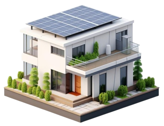 Solar powered home with rooftop solar panels