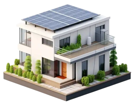 Solar powered home with rooftop solar panels