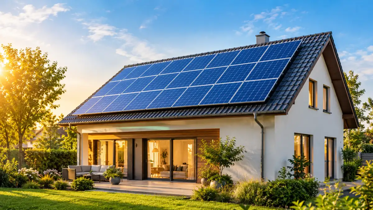 Residential solar panel detail