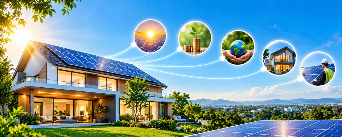 Solar panels in sunlight